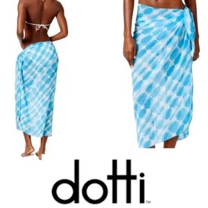 Dotti Sky's the Limit Sarong Swim Cover Blue Pareo One Size NWOT